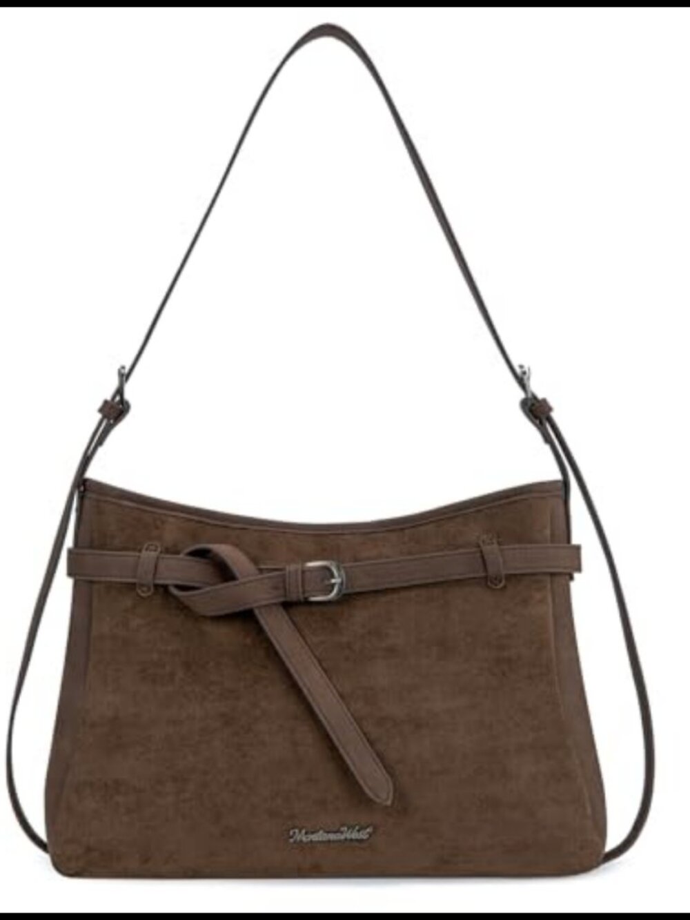 Faux Suede Shoulder Bag Soft Slouchy Hobo Tote for Women Everyday Handbag